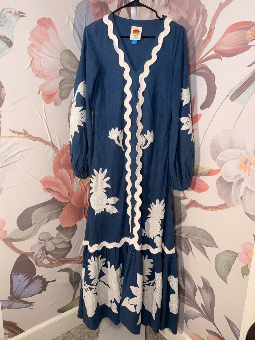Farm Rio Embroidered Long-Sleeve Dress - Small - Picture 5 of 10